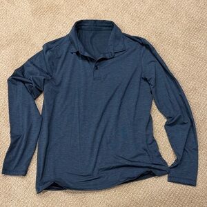 Lululemon Long Sleeve Polo Shirt in Navy Blue